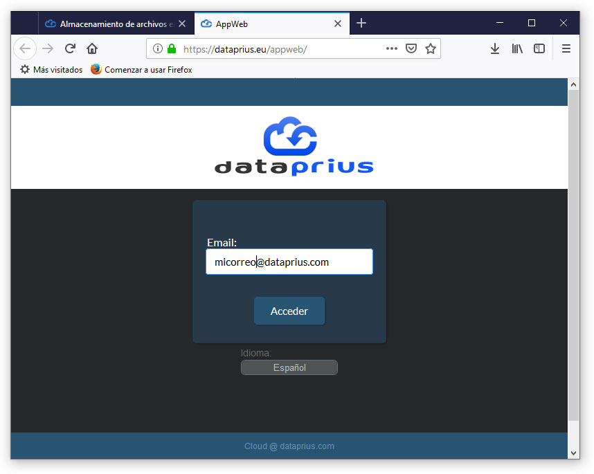 Web de la cuenta Dataprius
