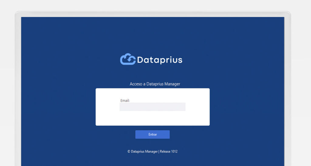 Login distribuidor, software Dataprius Manager para distribuidores.